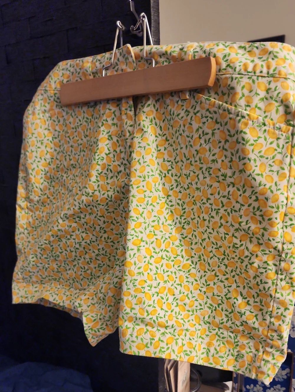 Lands' End Yellow Lemon Print Cotton Shorts